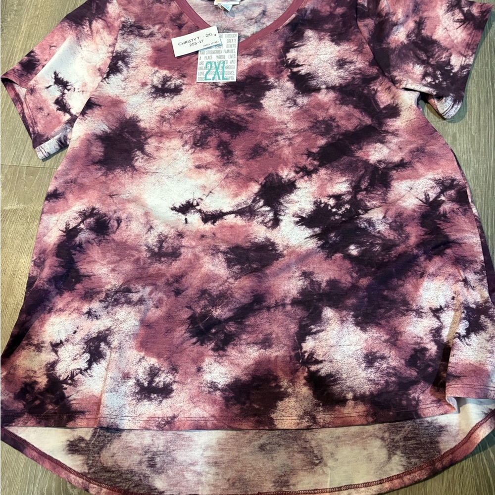 Lularoe Christy 2xl Tie-Dye V-Neck Women’s Top new with tag